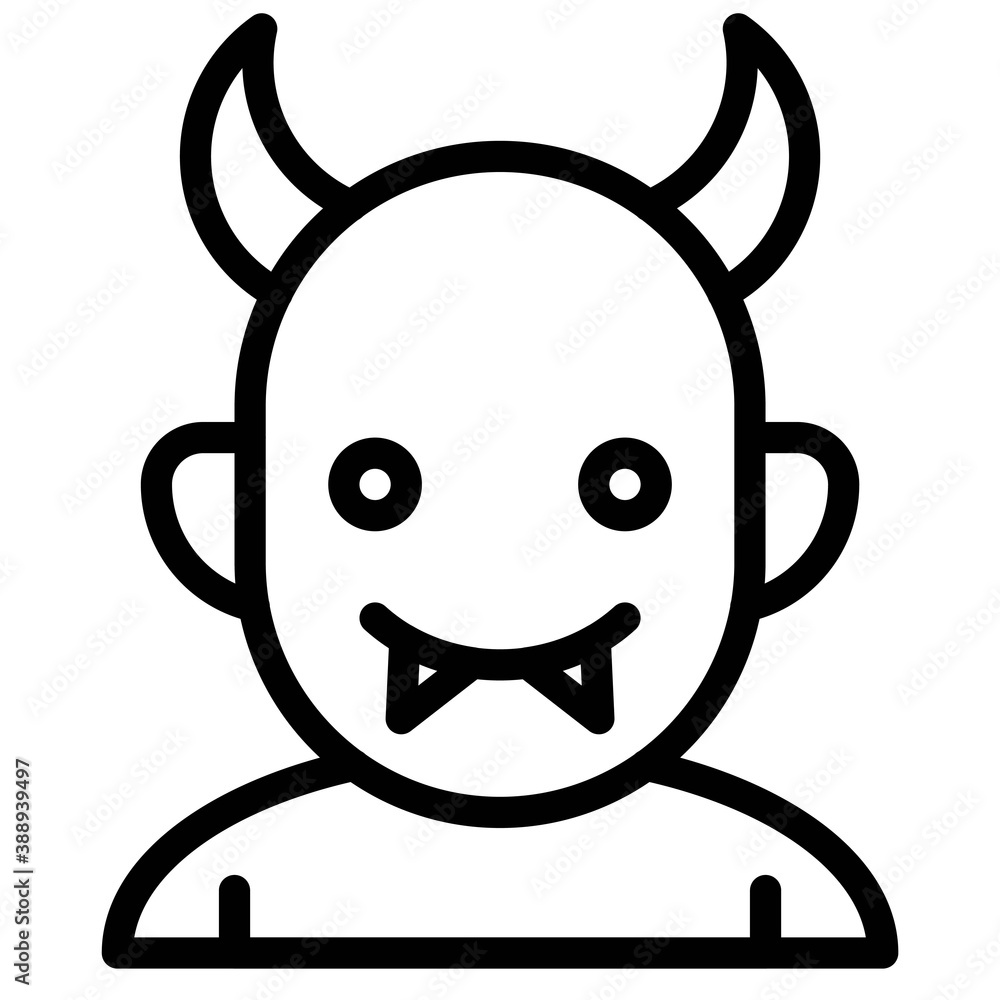 Devil avatar, Halloween costume vector icon Devil avatar, Halloween costume vector icon