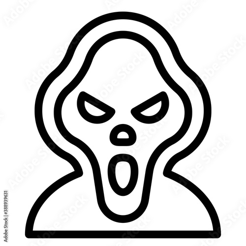 Masked murderer avatar, Halloween costume vector icon