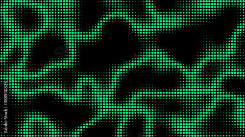 Electric neon waves filling the ether. Shimmering acid dots forming a pattern of smooth lines, bumps and depressions