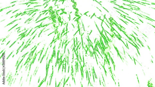Abstract Background Green Fireworks on White