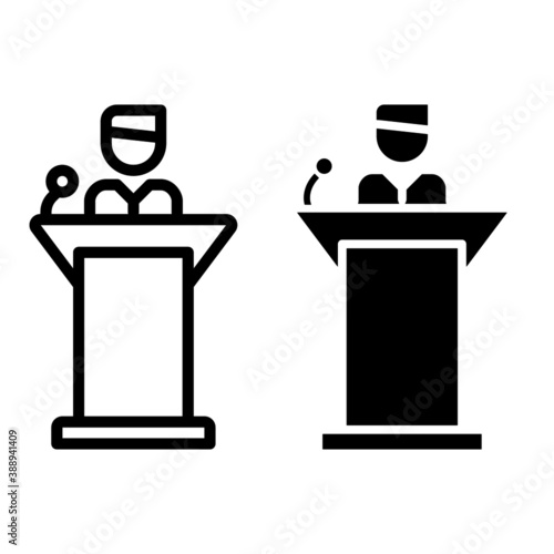 Tribune icon vector set. performance illustration sign collection. speech symbol.