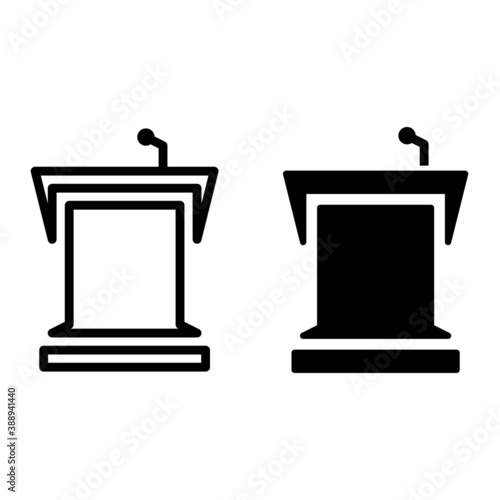 Tribune icon vector set. performance illustration sign collection. speech symbol.