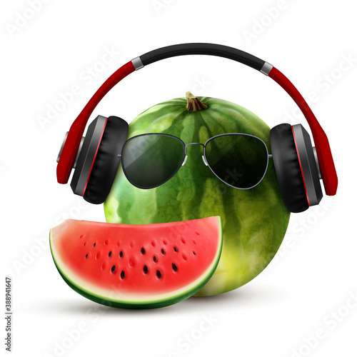 Watermelon In Sunglasses Composition