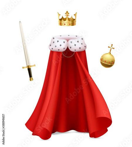 King Cloak Realistic Composition