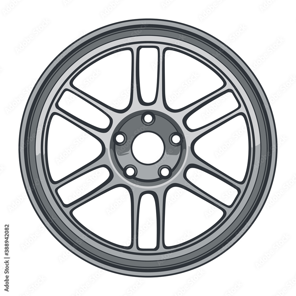 car wheel illustration for conceptual design