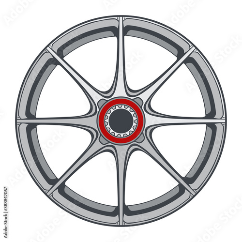 car wheel illustration for conceptual design