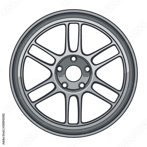 car wheel illustration for conceptual design