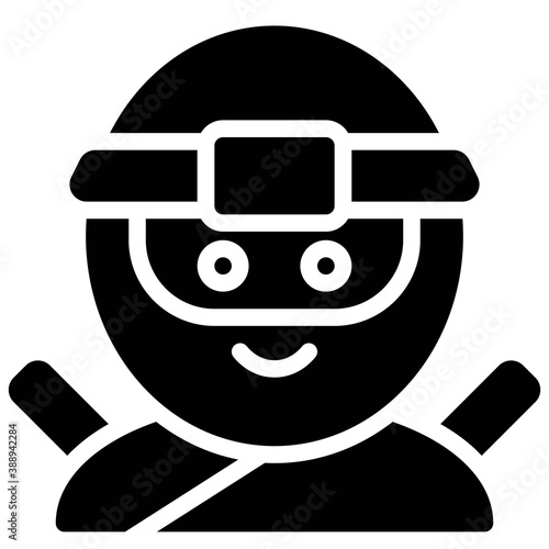 Ninja avatar, Halloween costume vector illustration