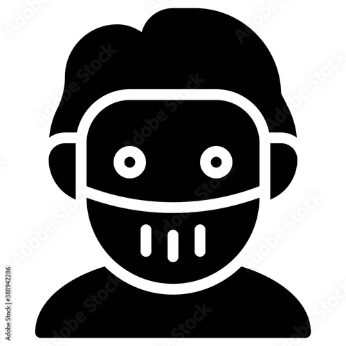 Murderer avatar, Halloween costume vector illustration
