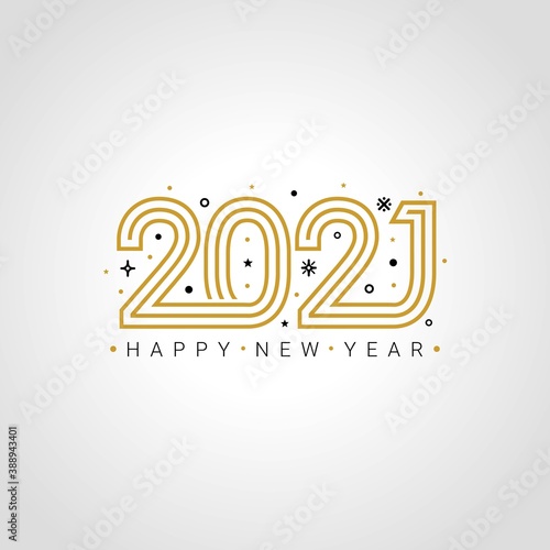 Happy New Year 2021 greeting celebration vector illustration