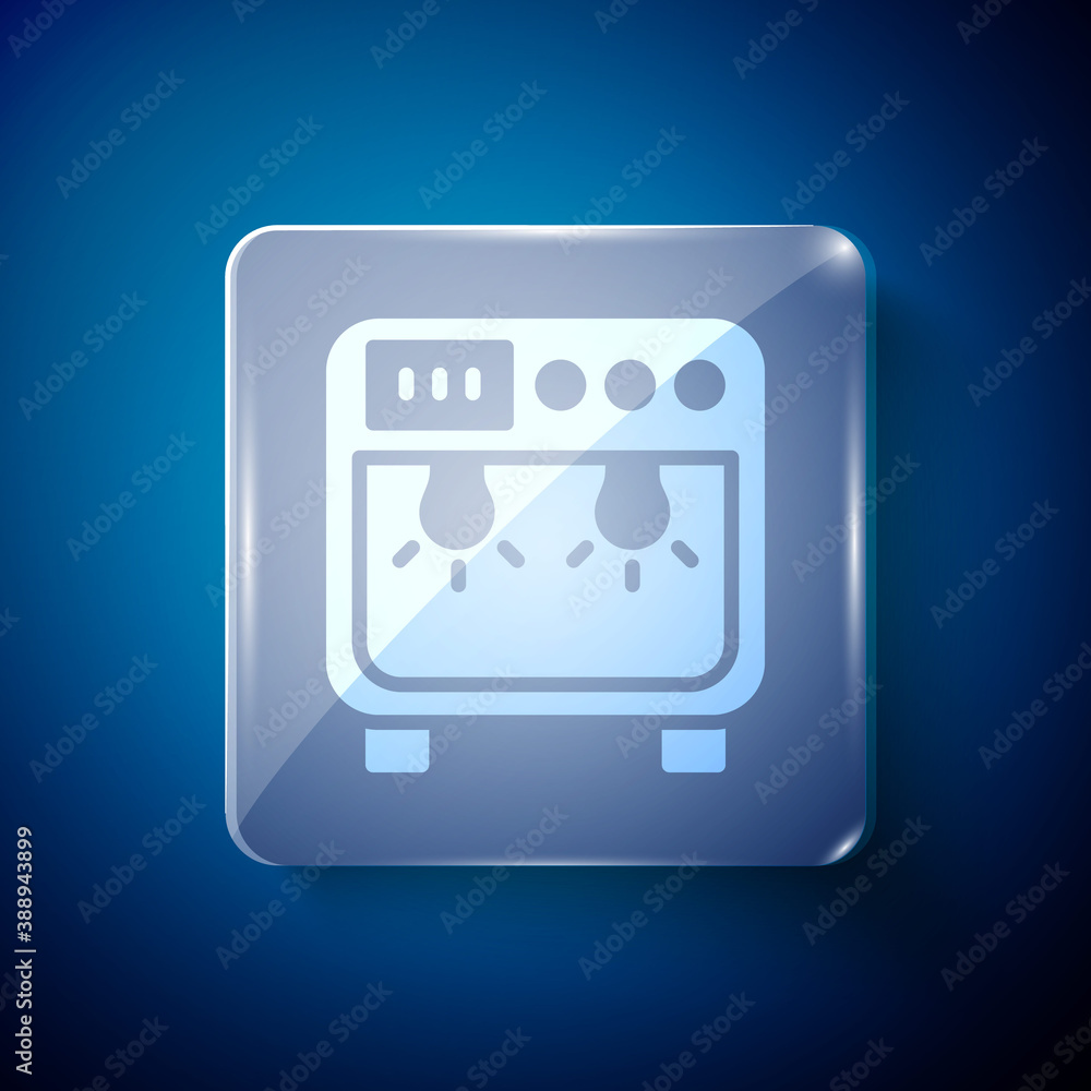 White Biosafety box icon isolated on blue background. Square glass panels. Vector. White Biosafety box icon isolated on blue background. Square glass panels. Vector.