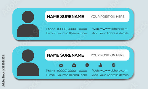 Email signature design, Clean and simple email signature template design,