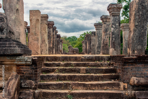 Ancient Council Chamber of King Nissankamalla in Polonnaruwa, Sri Lanka photo