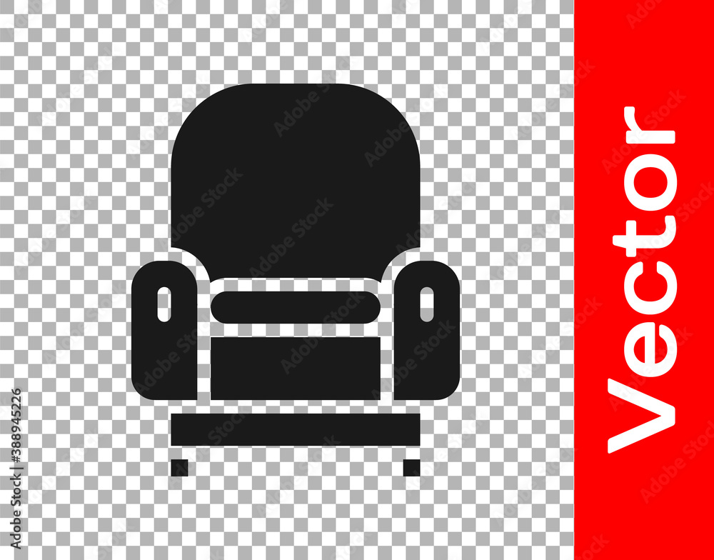 Black Armchair icon isolated on transparent background. Vector. Black Armchair icon isolated on transparent background. Vector.