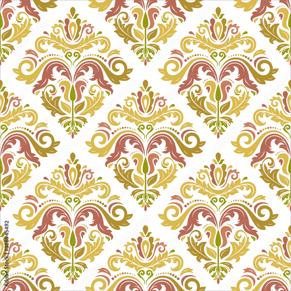 Classic seamless pattern. Damask orient colorful ornament. Classic vintage background. Orient ornament for fabric, wallpaper and packaging
