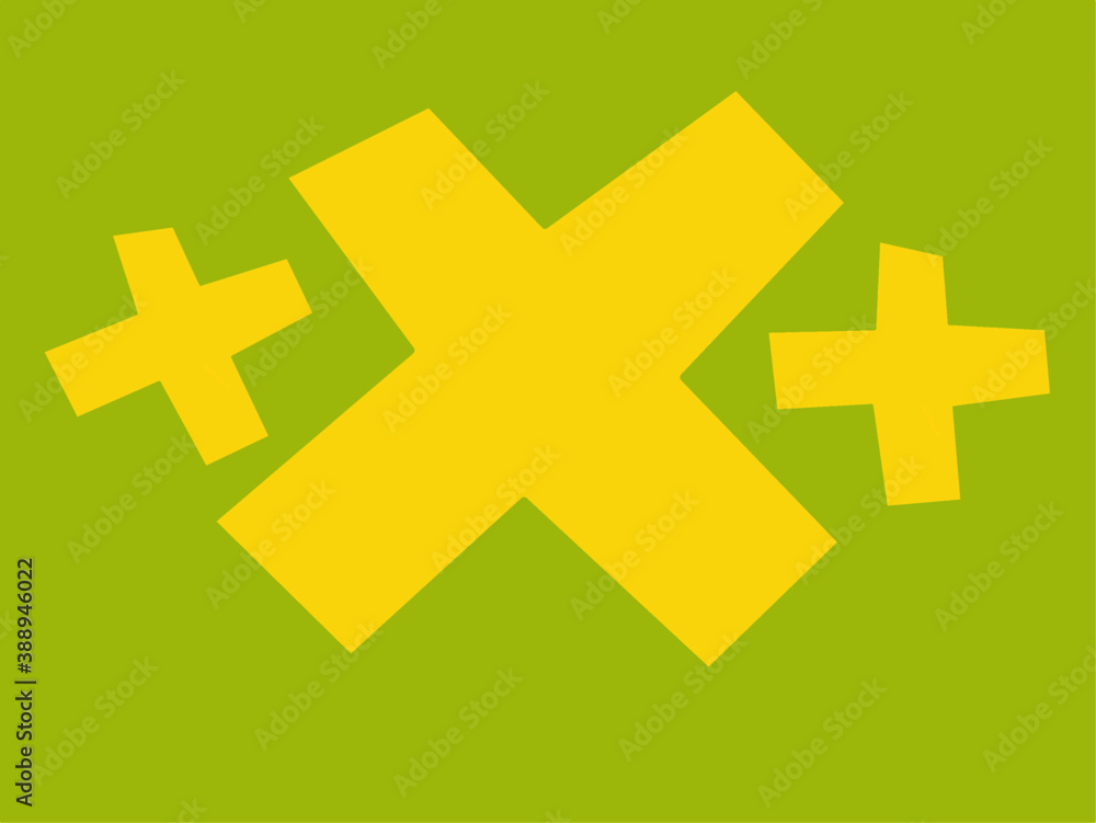 Obraz premium Cross yellow and green background