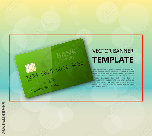 Special business bank banner. Credit bank card banner. Abstract advertising background plastic card icon. Advertising discount poster. online banking tag flyer, Promotional internet shopping brochure