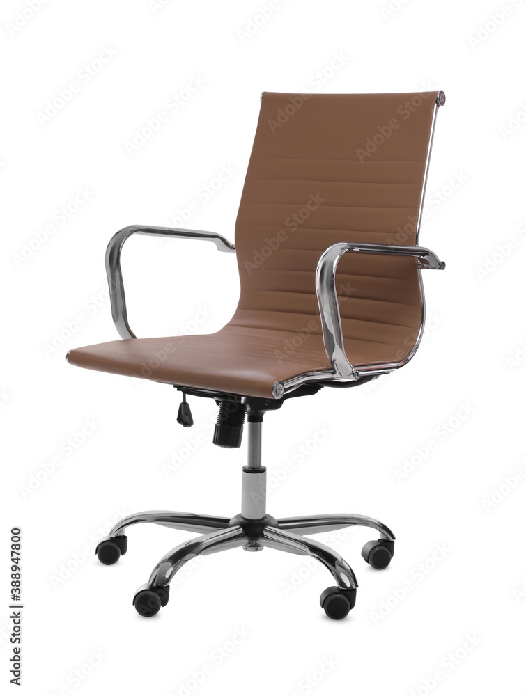 Comfortable leather office chair isolated on white Comfortable leather office chair isolated on white