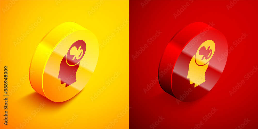 Isometric Baby dummy pacifier icon isolated on orange and red background. Toy of a child. Circle button. Vector. Isometric Baby dummy pacifier icon isolated on orange and red background. Toy of a child. Circle button. Vector.