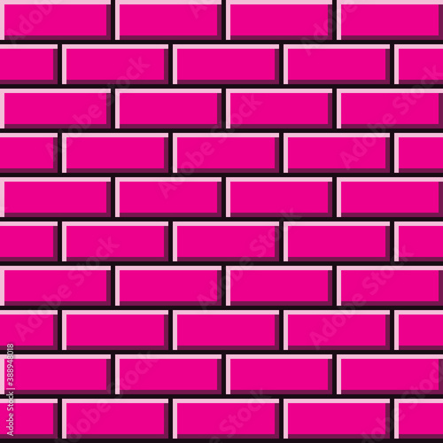 Pink brick texture pixel art. Vector picture.