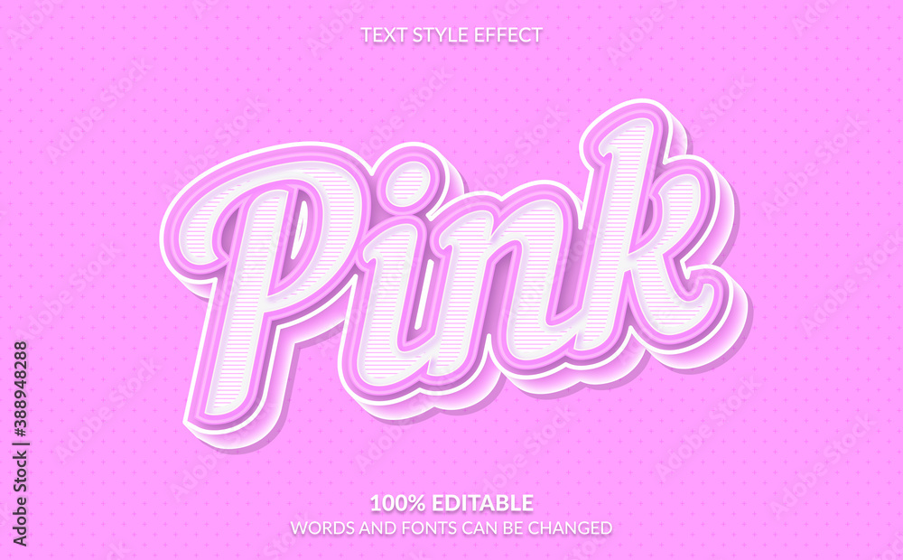 Editable Text Effect, Pink Text Style