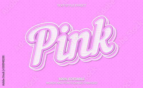 Editable Text Effect, Pink Text Style