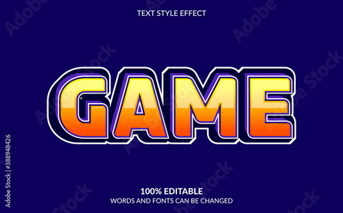 Editable Text Effect, Game Text Style