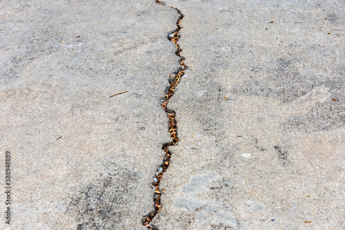 cracked concrete road