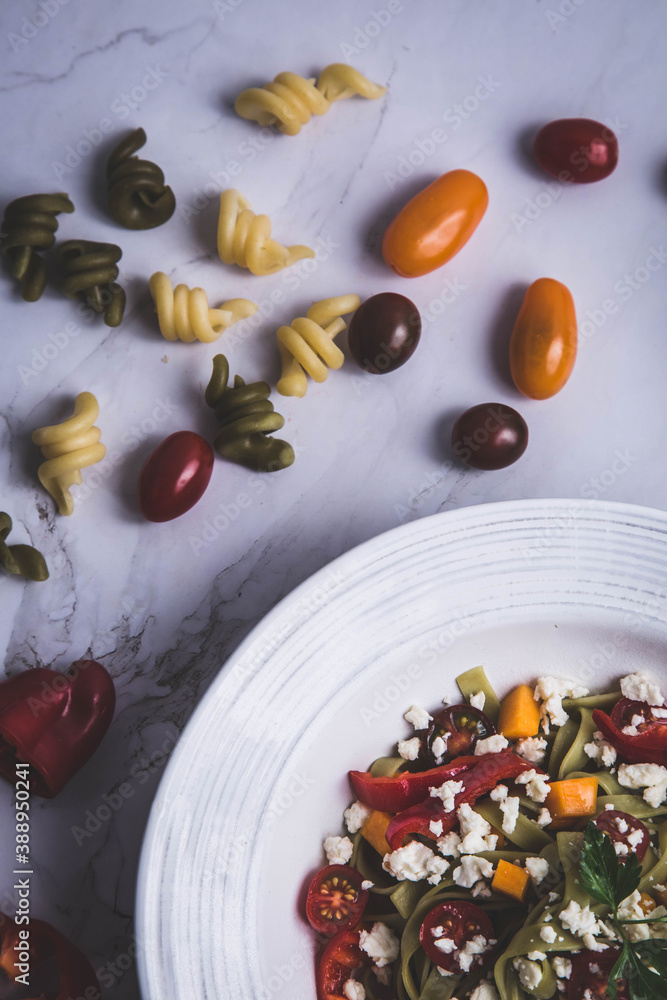 Pumpkin pasta with vegetables Pumpkin pasta with vegetables