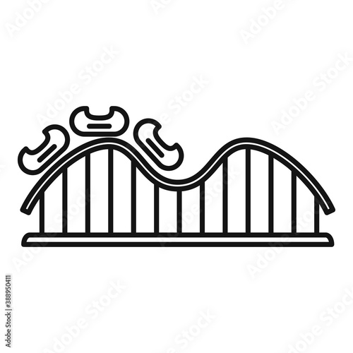 Roller coaster fun icon. Outline roller coaster fun vector icon for web design isolated on white background