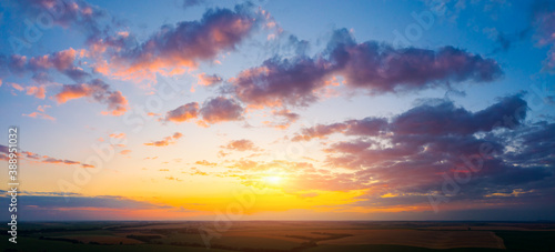 Fototapeta Naklejka Na Ścianę i Meble -  Fantastic colorful sunset with cloudy sky. Photo of textured sky.