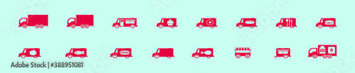 set of food truck cartoon icon design template with various models. vector illustration isolated on blue background