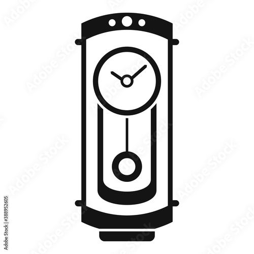 Classical pendulum clock icon. Simple illustration of classical pendulum clock vector icon for web design isolated on white background