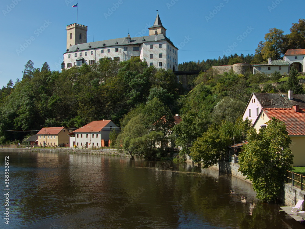 Castle in Rozmberk nad Vltavou,South Bohemian Region,Czech republic,Europe
