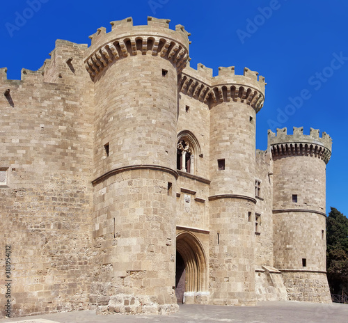 The Palace of the Grand Master of the Knights of Rhodes, main entrance. Rhodes, Greece © VP