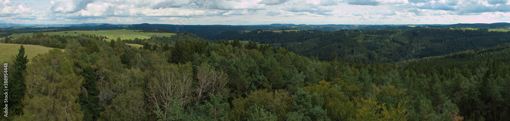 Panoramic view from the spiral lookout at Krásno,Plzeň Region,Czech Republic,Europe
