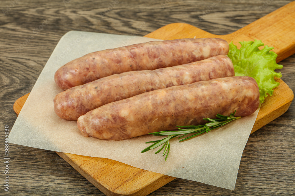 Raw pork meat sausages for grill Raw pork meat sausages for grill