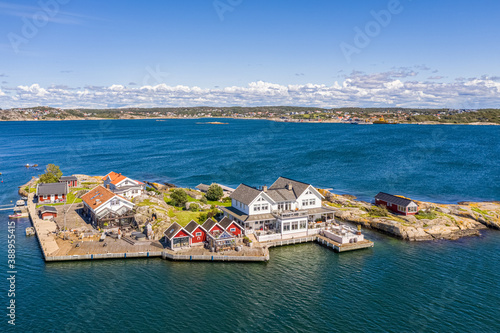 panoramic Aerial view of Björkö island, Gothenburg archipelago, Kattegat, Sweden. photo
