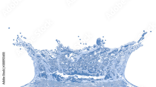 Water Splash Frame on black background. 3d illustration.