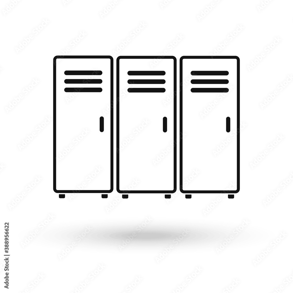 Lockers vector icon on white background. Flat vector lockers icon symbol Lockers vector icon on white background. Flat vector lockers icon symbol