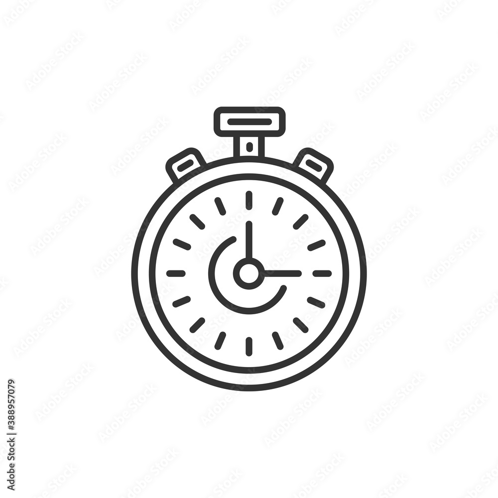 Stopwatch line icon, outline vector sign, linear style pictogram isolated on white. Vector black icon. Stopwatch line icon, outline vector sign, linear style pictogram isolated on white. Vector black icon.