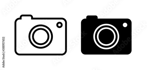 カメラのシンプルなアイコンのセット／写真／イラスト／シャッター／撮影／一眼レフ／デジカメ／マーク