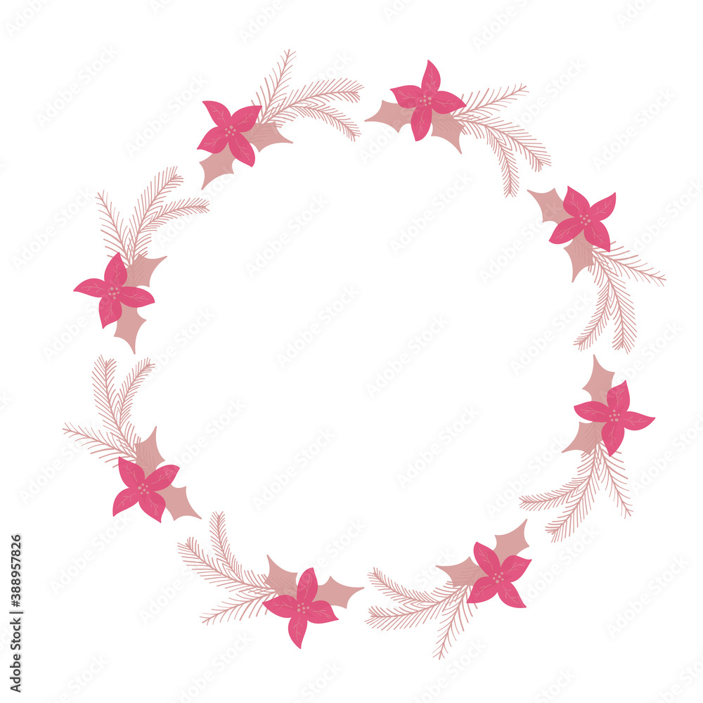 Merry Christmas wreath circle with berry. design vector isolated. Merry Christmas wreath circle with berry. design vector isolated.