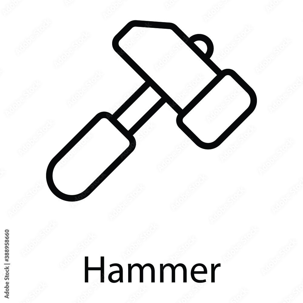 hammer line vector icon