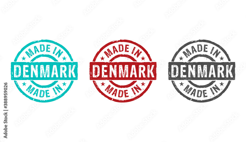 Obraz premium Made in Denmark stamp and stamping