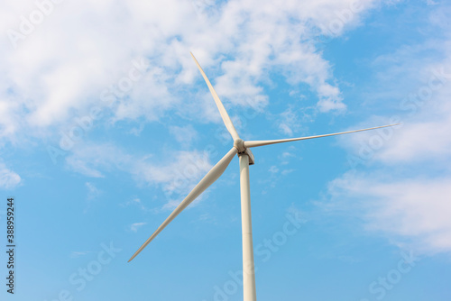 Wind turbines for electric power production. Green ecological power energy generation. © fototrips
