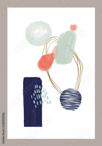 Abstraction. Painting. Pictorial postcards. Paint, brushstrokes, lines, spots. Paintings for the interior.