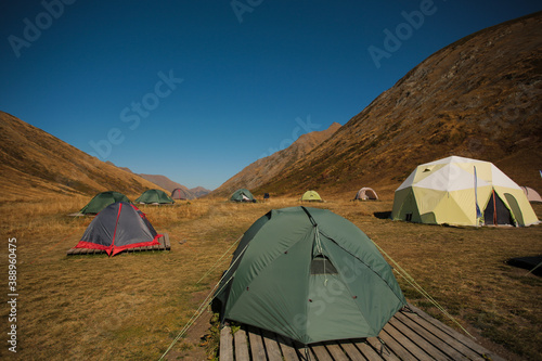 tent camp in the mountains