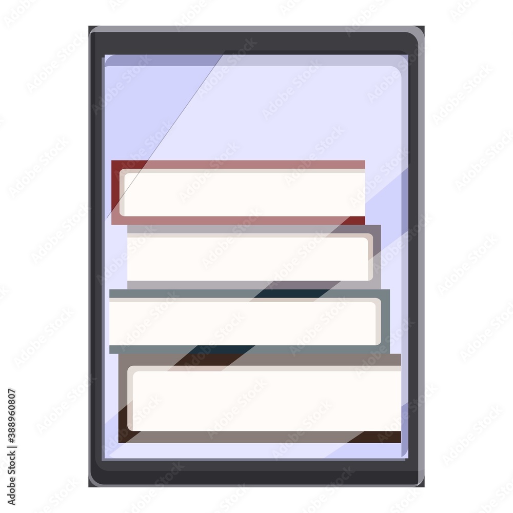 E-book school application icon. Cartoon of e-book school application vector icon for web design isolated on white background E-book school application icon. Cartoon of e-book school application vector icon for web design isolated on white background