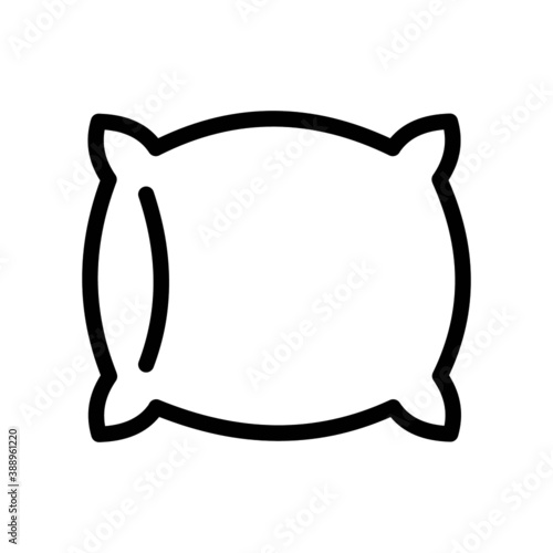 Vector flat style illustration of pillow icon isolated on white background